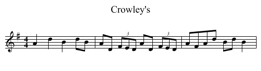 Crowley's - staff notation