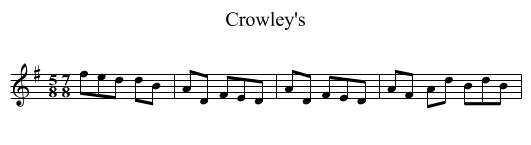 Crowley's - staff notation