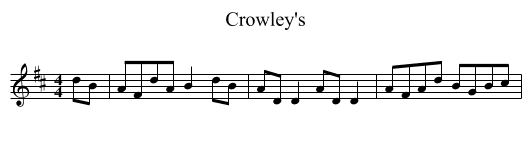 Crowley's - staff notation