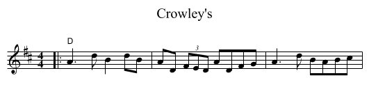 Crowley's - staff notation