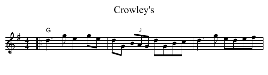 Crowley's - staff notation