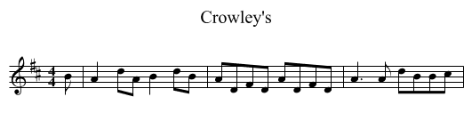 Crowley's - staff notation