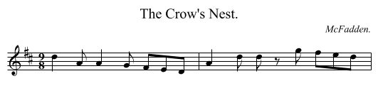 Crow's Nest., The - staff notation