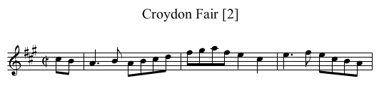 Croydon Fair [2] - staff notation