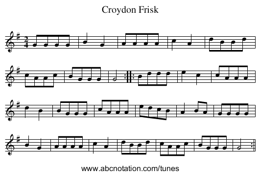 Croydon Frisk - staff notation