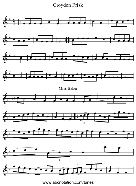 Croydon Frisk - staff notation