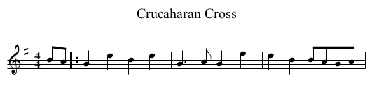 Crucaharan Cross - staff notation