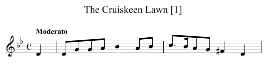 Cruiskeen Lawn [1], The - staff notation