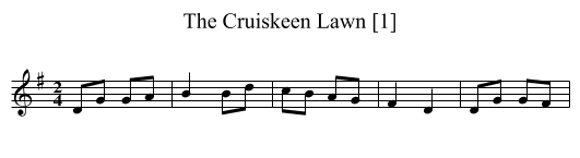 Cruiskeen Lawn [1], The - staff notation