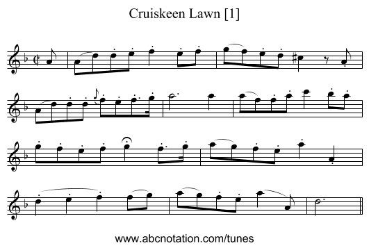 Cruiskeen Lawn [1] - staff notation