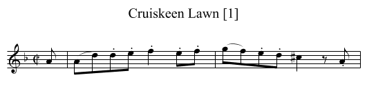 Cruiskeen Lawn [1] - staff notation