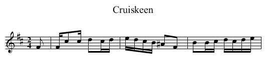 Cruiskeen - staff notation