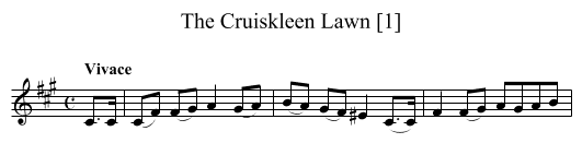 Cruiskleen Lawn [1], The - staff notation