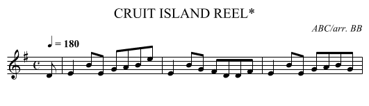 CRUIT ISLAND REEL* - staff notation