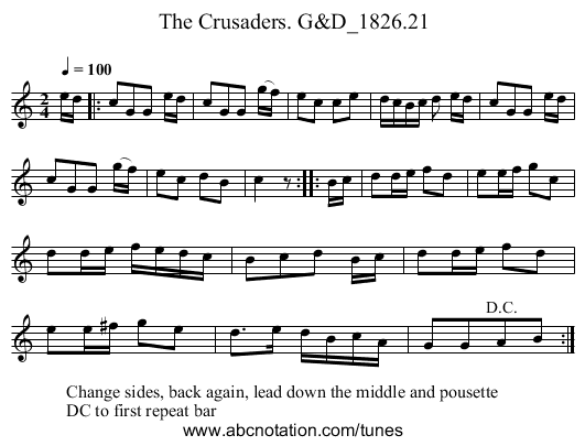 Crusaders. G&D_1826.21, The - staff notation