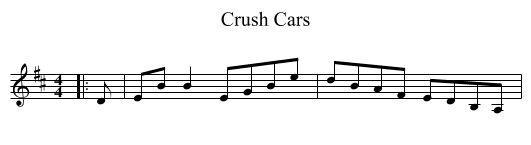 Crush Cars - staff notation