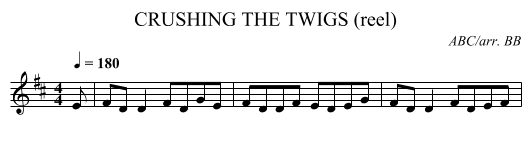 CRUSHING THE TWIGS (reel) - staff notation