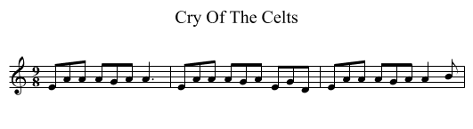 Cry Of The Celts - staff notation