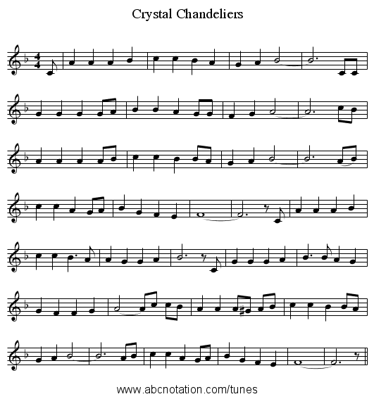 Crystal Chandeliers - staff notation