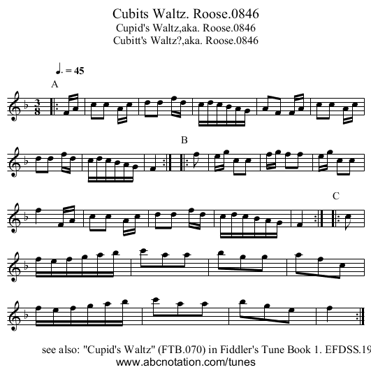 Cubits Waltz. Roose.0846 - staff notation