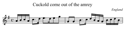 Cuckold come out of the amrey - staff notation