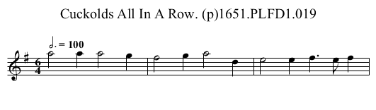 Cuckolds All In A Row. (p)1651.PLFD1.019 - staff notation
