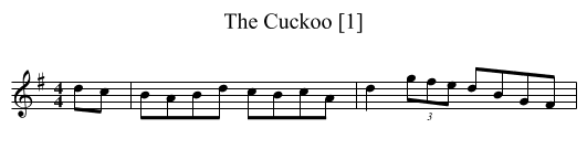 Cuckoo [1], The - staff notation