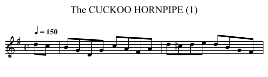 CUCKOO HORNPIPE (1), The - staff notation