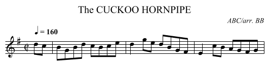 CUCKOO HORNPIPE, The - staff notation