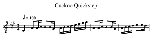 Cuckoo Quickstep - staff notation