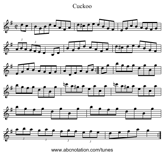 Cuckoo - staff notation