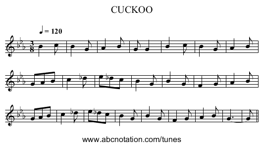CUCKOO - staff notation