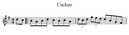 Cuckoo - staff notation
