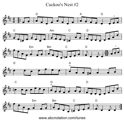 Cuckoo's Nest #2 - staff notation