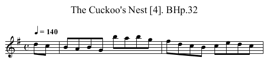 Cuckoo's Nest [4]. BHp.32, The - staff notation