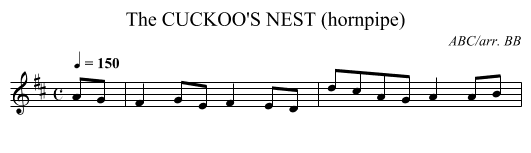 CUCKOO'S NEST (hornpipe), The - staff notation