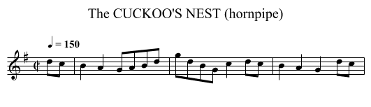 CUCKOO'S NEST (hornpipe), The - staff notation