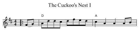Cuckoo's Nest I, The - staff notation