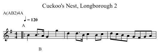 Cuckoo's Nest, Longborough 2 - staff notation
