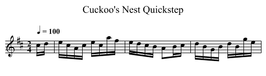Cuckoo's Nest Quickstep - staff notation