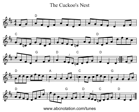Cuckoo's Nest, The - staff notation