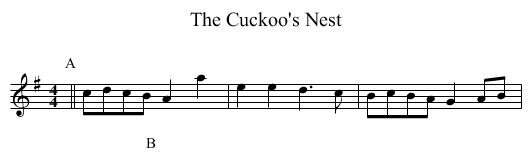 Cuckoo's Nest, The  - staff notation