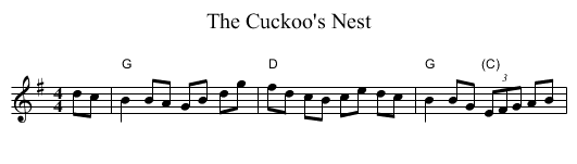 Cuckoo's Nest, The - staff notation