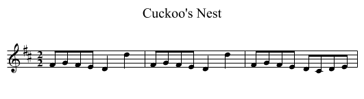 Cuckoo's Nest - staff notation