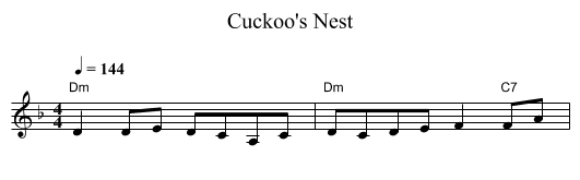 Cuckoo's Nest - staff notation