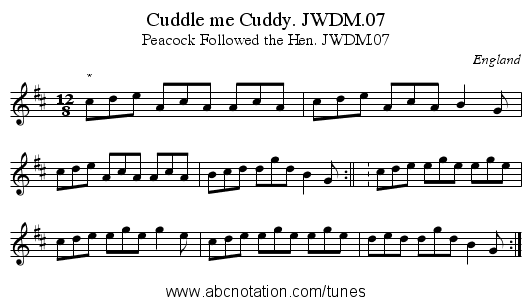 Cuddle me Cuddy. JWDM.07 - staff notation