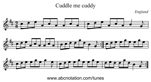 Cuddle me cuddy - staff notation