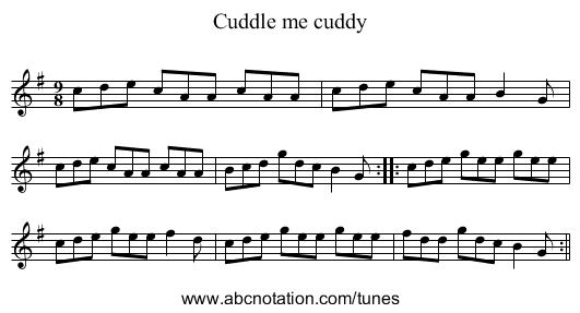 Cuddle me cuddy - staff notation