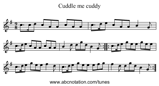Cuddle me cuddy - staff notation