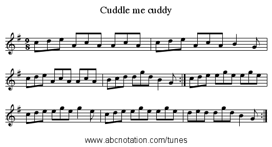 Cuddle me cuddy - staff notation